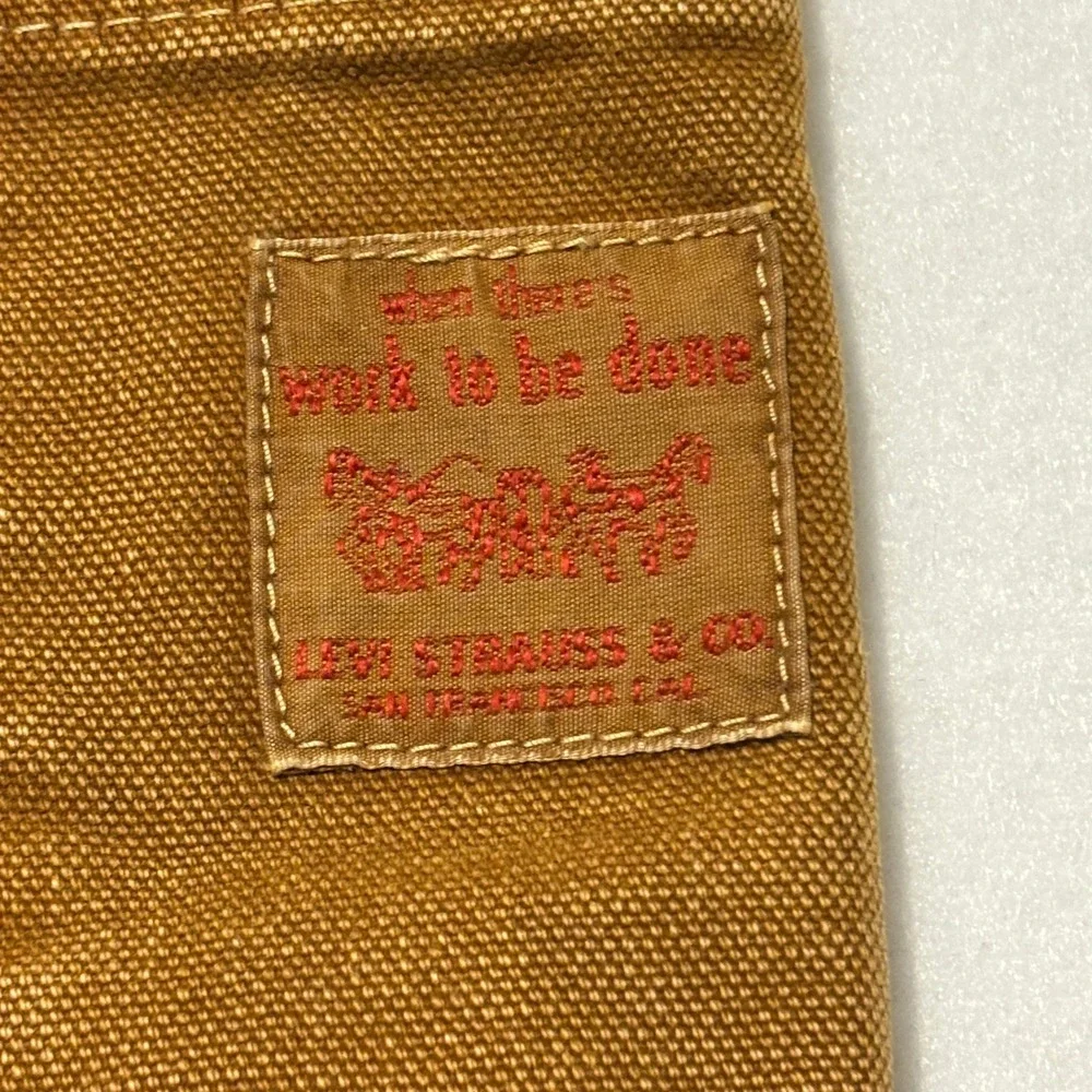 Levis Mens Brown Canvas Carpenter Pants Straight Leg Painters 34x34 55849-0034